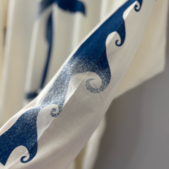 FREE PEOPLE X Midnight Rider Palm Tree Long Sleeve Cotton Tee S Blue Palm Tree - Picture 7 of 13